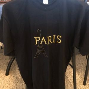 New Large Black Paris T-shirt